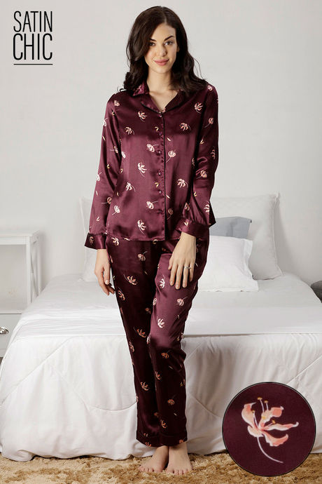 Short sleeve discount satin pyjama set